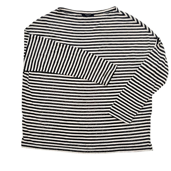 ALLSAINTS - Rita LS Relaxed Fit Striped T-Shirt Slash Neckline Top Size XS - Picture 6 of 11